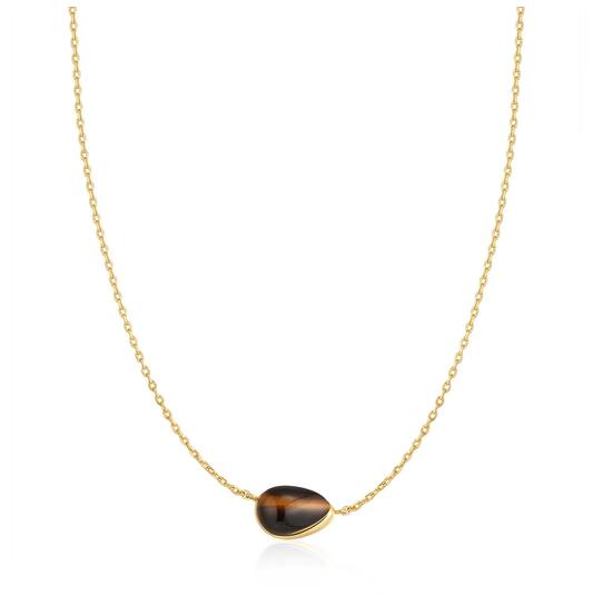  Wanderer - Link necklaces - Silver / 14kt GP - Cat's Eye - 45cm